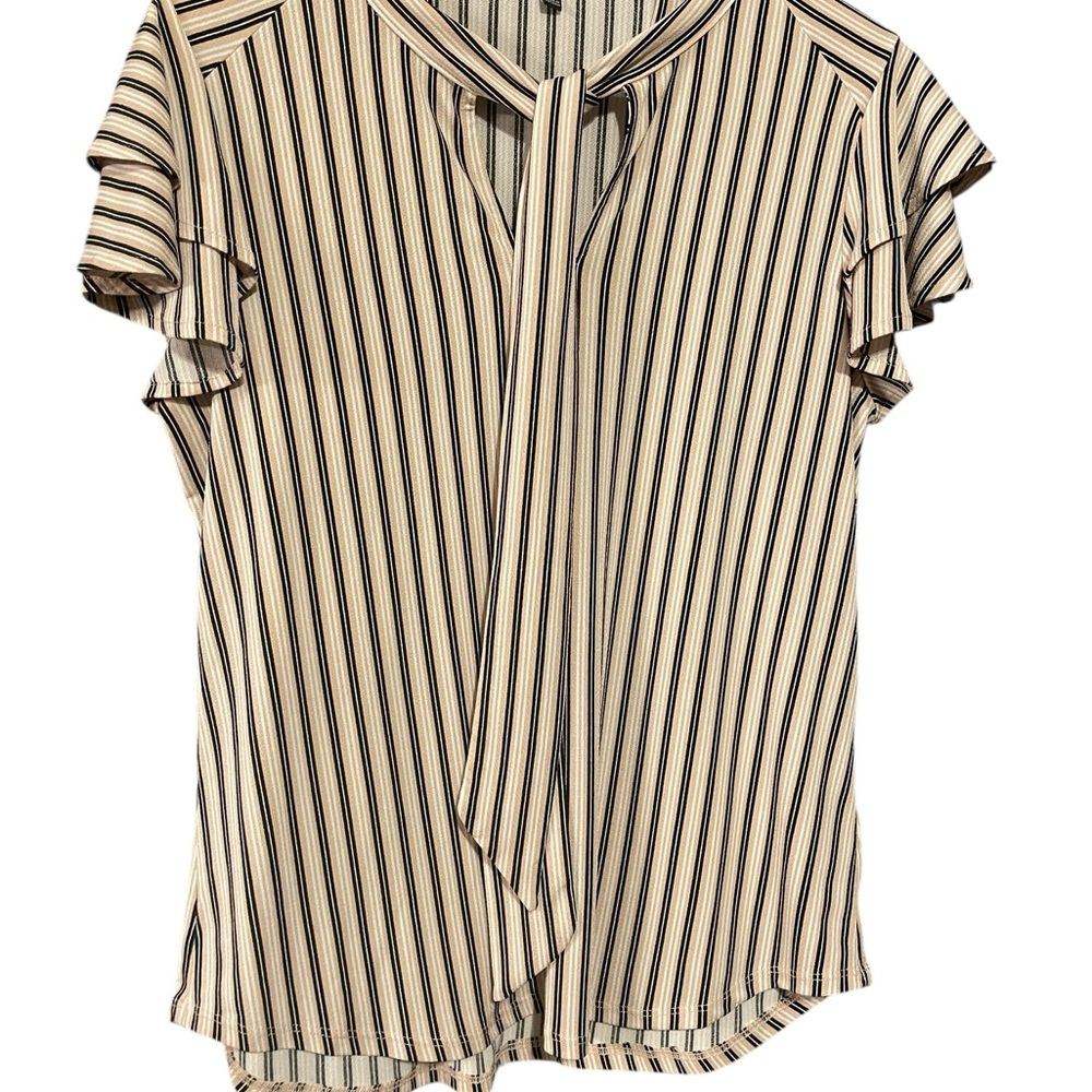 Adrianna Papell Striped Blouse NWOT - Picture 3 of 4